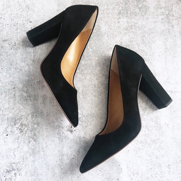 J. Crew Factory Shoes - J. Crew Factory Suede Black Pointed Toe Pumps